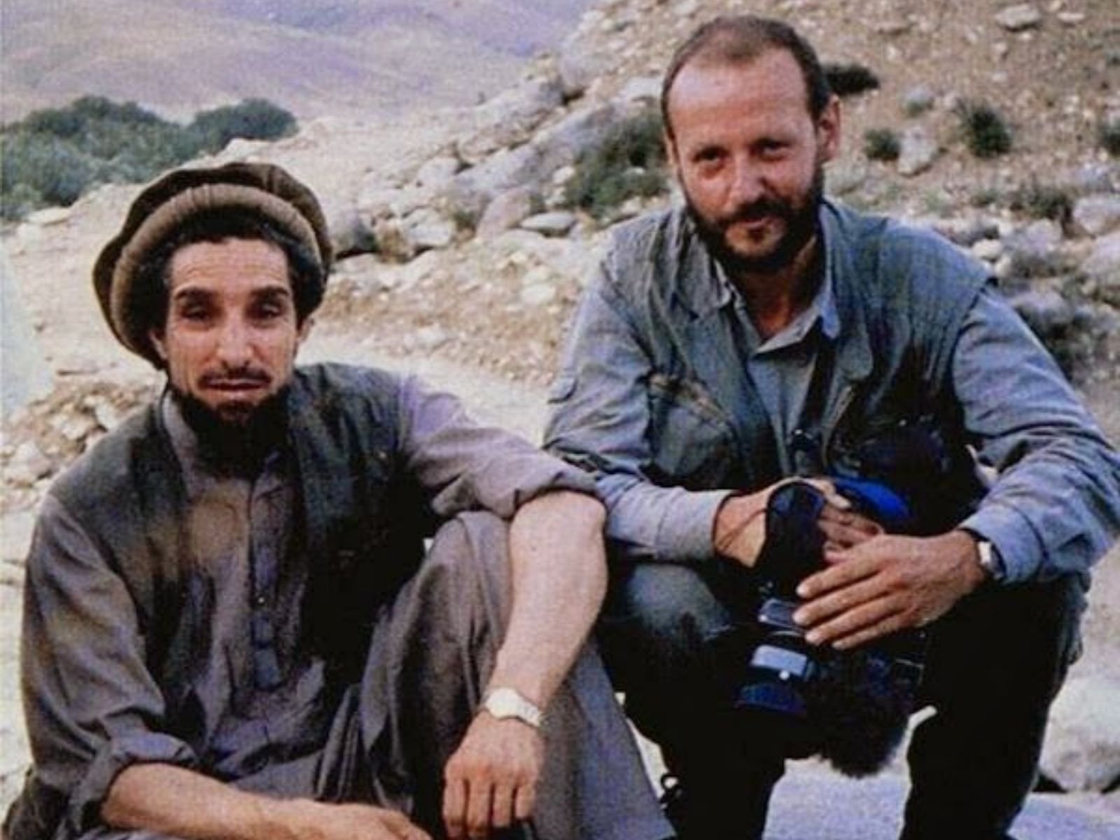 Massoud e o fotógrafo francês Cristophe de Ponfilly.